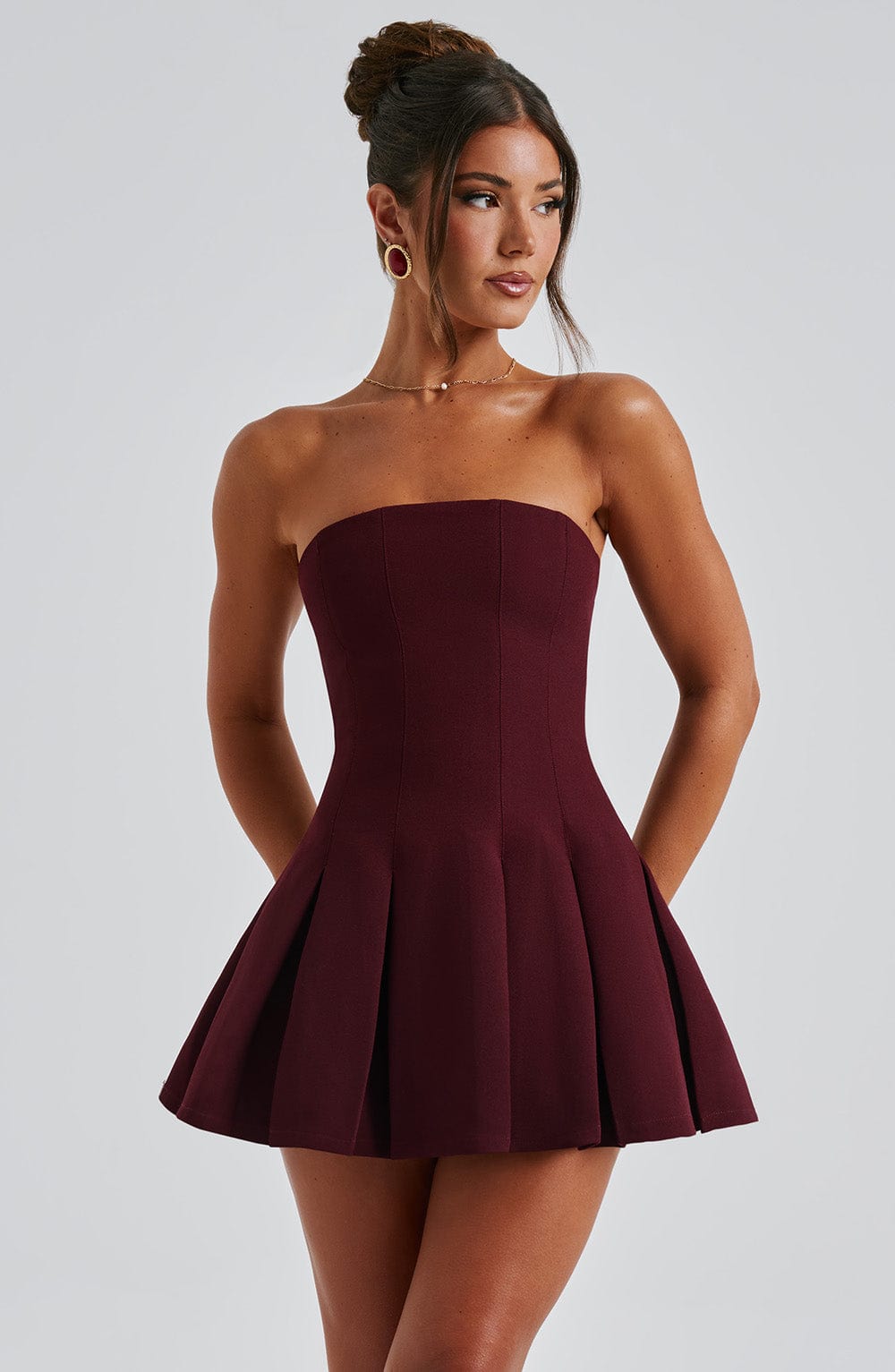 Bryony Mini Dress - Cherry Lacquer