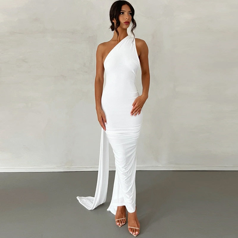 Backless Maxi Dress Elegant White